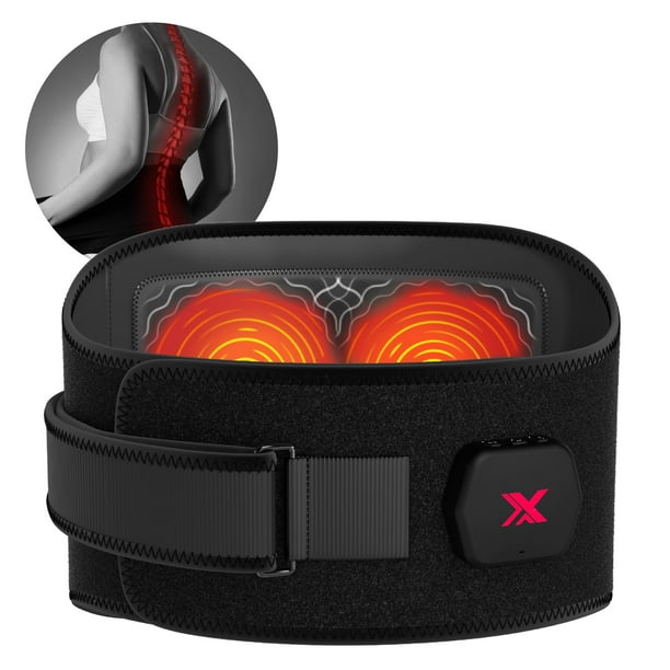 FitRx Vibra Wrap Heated Massage Belt, Cordless Lower Back Massager 