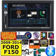 FITS 09-14 F150 JENSEN AM/FM USB/BLUETOOTH TOUCHSCREEN CAR RADIO STEREO PKG. INCLUDES VEHICLE SPECIFIC INSTALLATION HARDWARE INCLUDING DASH KIT, WIRE HARNESS, AND ANTENNA ADAPTER WHEN REQIRED.