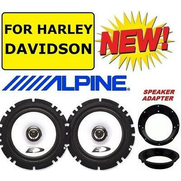 FITS 1996-2013 HARLEY TOURING ALPINE SPEAKER PACKAGE & ADAPTER INSTALLATION KIT