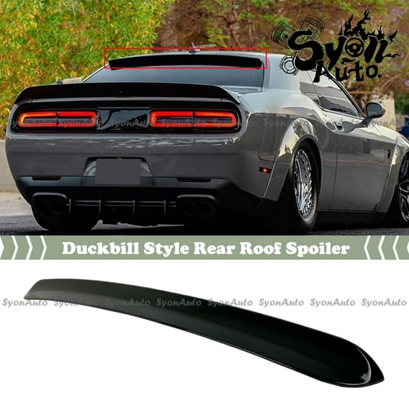 FITS 2008-2021 DODGE CHALLENGER GLOSSY BLACK DUCKBILL STYLE REAR ROOF SPOILER WING
