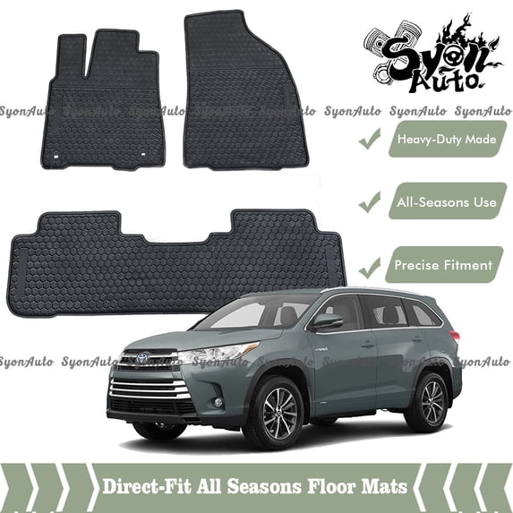 FITS 2014-2019 TOYOTA HIGHLANDER DIRECT FIT ALL SEASONS HEAVY DUTY FLOOR MATS
