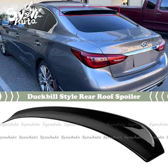 FITS 2014-2021 INFINITI Q50 GLOSS BLACK DUCKBILL STYLE ROOF SPOILER VISOR WING LID