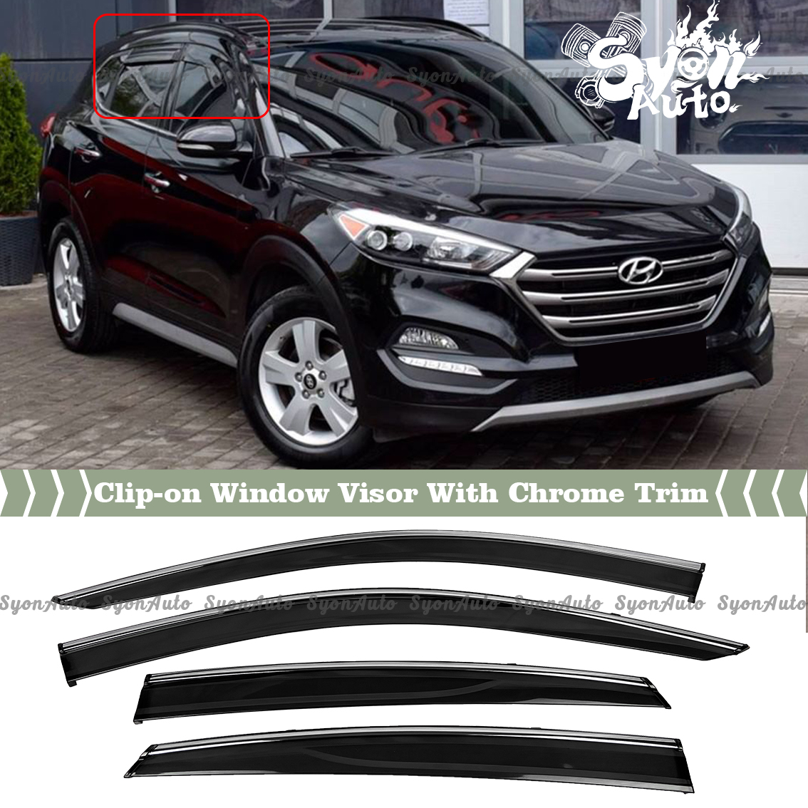 FITS 20162021 HYUNDAI TUCSON TINTED CLIPON WINDOW VISOR RAIN GUARD W