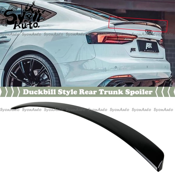 FITS 2017-2022 AUDI A5 S5 SPORTBACK 4DR GLOSSY BLACK DUCKBILL REAR TRUNK SPOILER