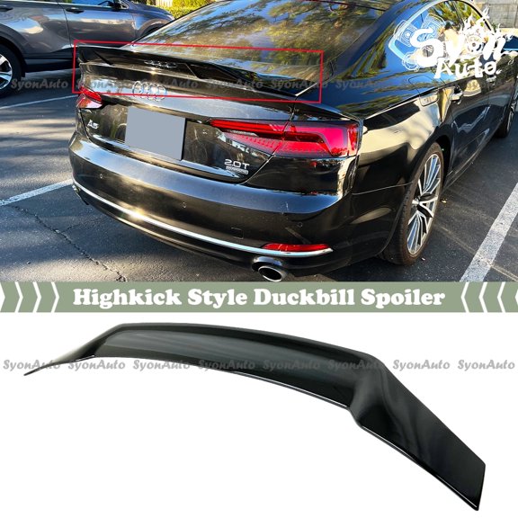 Syon Auto Rear Trunk Spoiler Glossy Black Highkick Style Fits 2017-2022 Audi A5 S5 Sportback 4DR 1 Piece