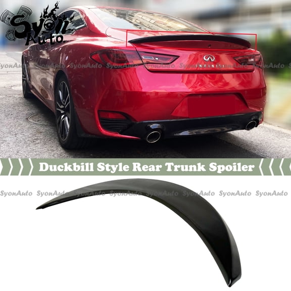 FITS 2017-2022 INFINITI Q60 DUCKBILL STYLE GLOSSY BLACK REAR TRUNK SPOILER WING LID