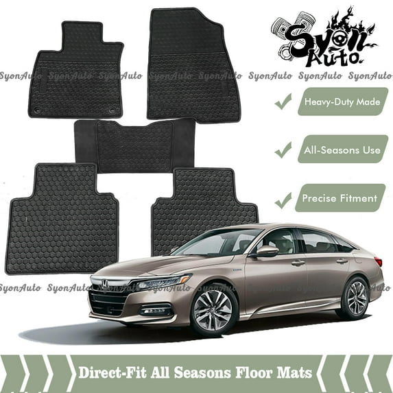 FITS 2018-2021 HONDA ACCORD DIRECT FIT ALL SEASONS WATERPROOF HEAVY DUTY FLOOR MATS