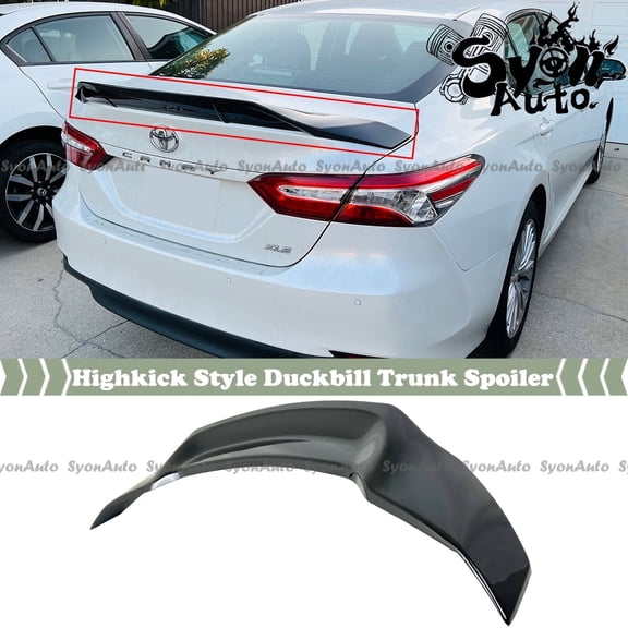FITS 2018-2022 TOYOTA CAMRY GLOSS BLACK HIGHKICK STYLE DUCKBILL TRUNK SPOILER WING