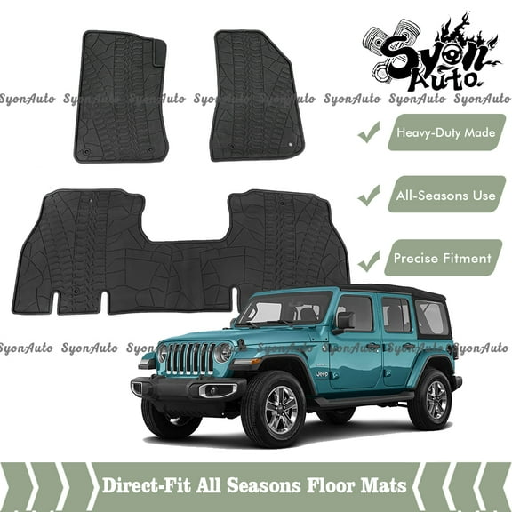 FITS 2019-2021 JEEP WRANGLER 4 DOOR DIRECT FIT ALL SEASONS HEAVY DUTY FLOOR MATS