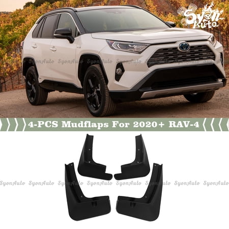 FITS 2019-2025 TOYOTA RAV4 RAV-4 DIRECT FIT BLACK PLASTIC 4PC MUD FLAP SPLASH GUARD