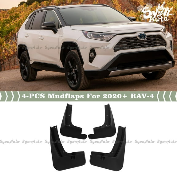 FITS 2019-2025 TOYOTA RAV4 RAV-4 DIRECT FIT BLACK PLASTIC 4PC MUD FLAP SPLASH GUARD