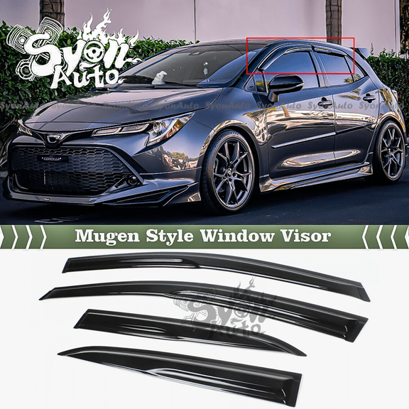 FITS 2019-2022 TOYOTA COROLLA HATCHBACK JDM MUGEN STYLE WINDOW VISOR RAIN GUARD VENT DEFLECTOR