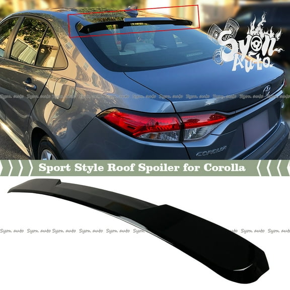 FITS 2020+ TOYOTA COROLLA SEDAN GLOSSY BLACK JDM SPORT STYLE ROOF SPOILER VISOR