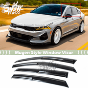 SYON AUTO FOR 2021-24 KIA K5 OPTIMA 3D WAVY MUGEN STYLE WINDOW VISOR RAIN GUARD DEFLECTOR VENT