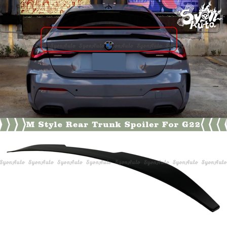 FITS 2021+ BMW G22 430i M440i & G82 M4 GLOSSY BLACK M STYLE TRUNK SPOILER WING LID