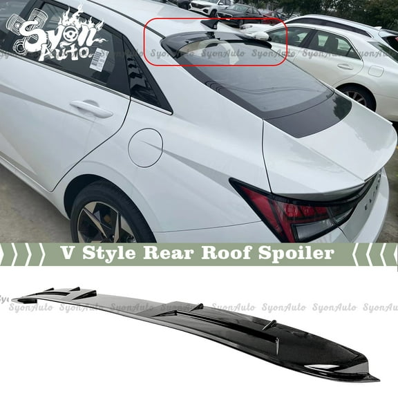 FITS 2021+ HYUNDAI ELANTRA GLOSSY BLACK V STYLE REAR WINDOW VISOR ROOF SPOILER
