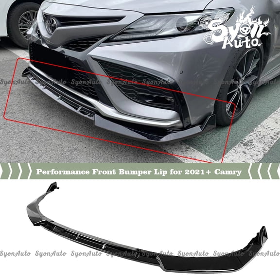 FITS 2021+ TOYOTA CAMRY SE & XSE PERFORMANCE STYLE GLOSSY BLACK FRONT BUMPER LIP