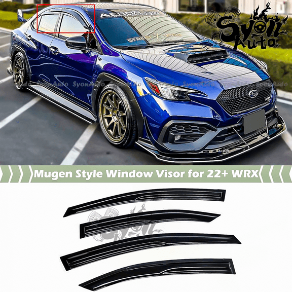 FITS 2022-2024 Subaru WRX VB JDM Mugen Style Window Visor Rain Guard Vent Deflector