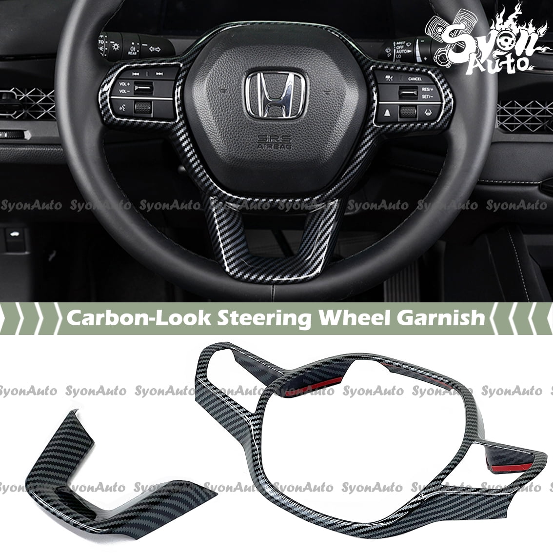 Carbon Fiber Steering Wheel Cover Trim For Honda Italy - Foto 6