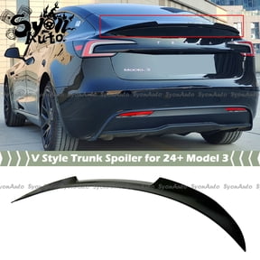 FITS 2024-2025 TESLA MODEL 3 HIGHLAND GLOSS BLACK V STYLE REAR TRUNK SPOILER WING
