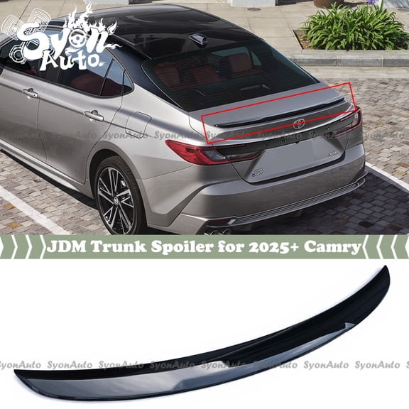 FITS 2025+ TOYOTA CAMRY GLOSSY BLACK JDM STYLE DUCKBILL REAR TRUNK SPOILER WING LID