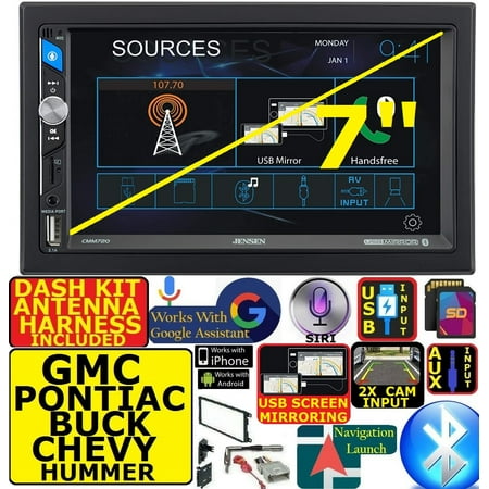 FITS GM-CAR-TRUCK-VAN-SUV AM/FM USB/BLUETOOTH TOUCHSCREEN CAR RADIO STEREO PKG. INCLUDES VEHICLE SPECIFIC INSTALLATION HARDWARE INCLUDING DASH KIT, WIRE HARNESS, AND ANTENNA ADAPTER WHEN REQIR