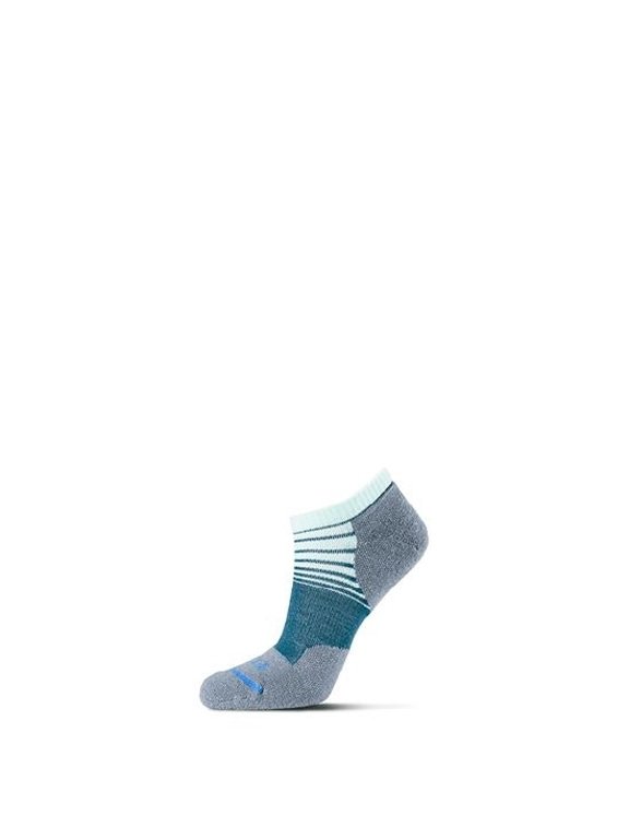 FITS Womens Light Runner Low Cut Tri-Stripe Socks Reflecting Pond/Stormy Weather - F3108-438 Reflecting Pond / Stormy