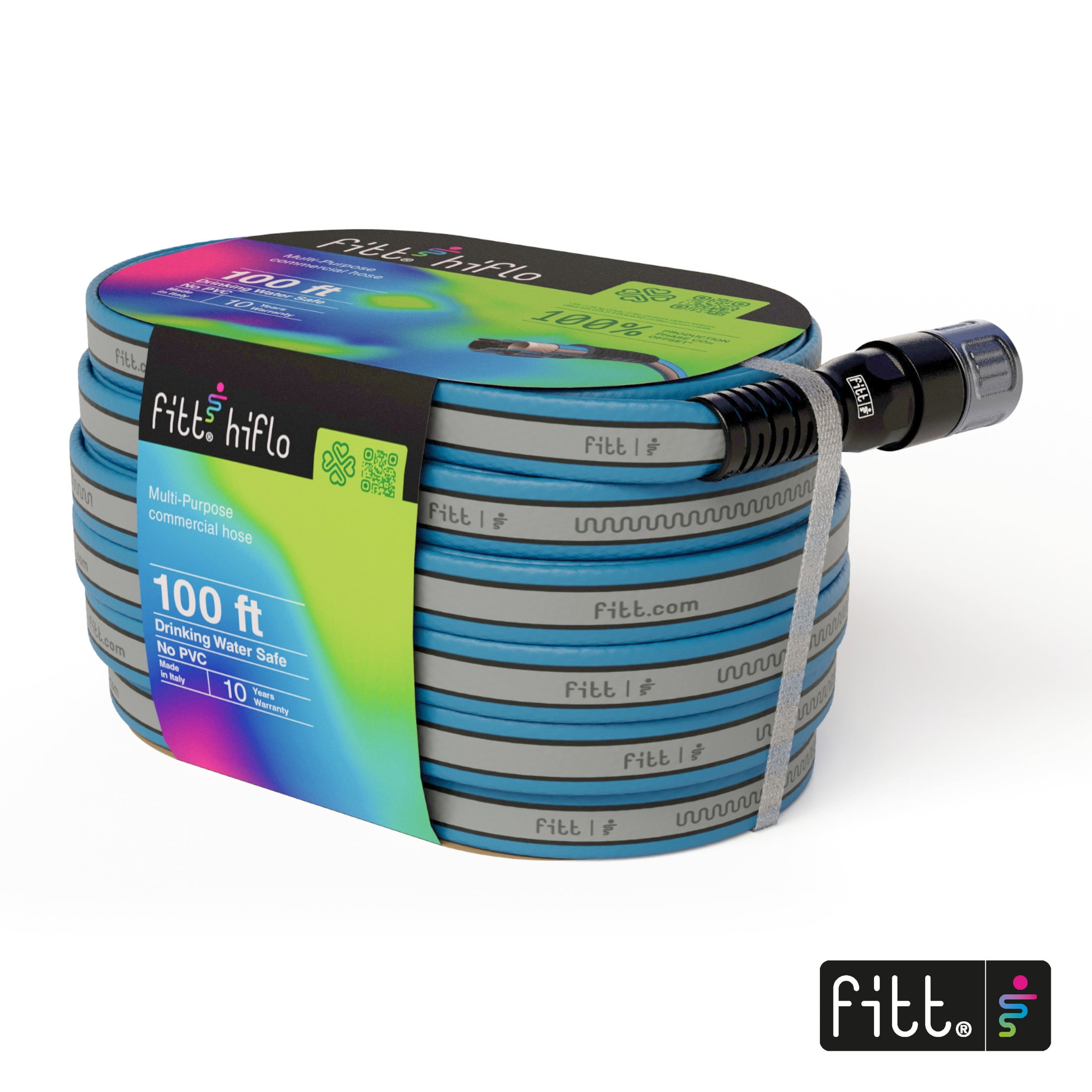 Fitt HiFlo 100 ft Blue Aluminum Lightweight Garden Hose
