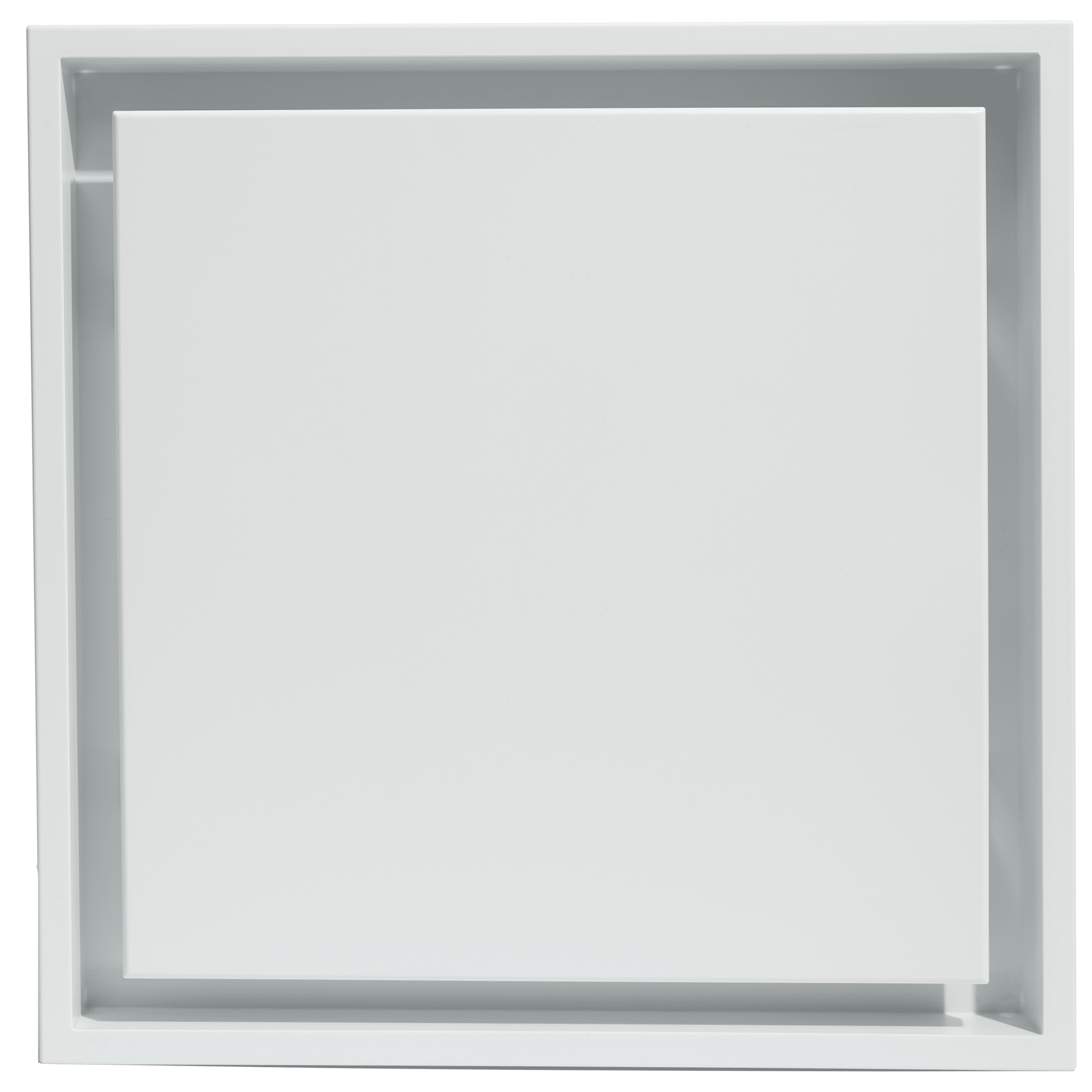 Fittes Framed Exhaust Mount [Lite], Minimalist ABS Plastic Bathroom Ventilation Fan Upgrade Cover for Wall or Ceiling, Easy 15-Min DIY Install, – 14"x14" – Cotton White