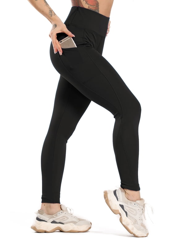 FITTOO High Waist Yoga Pants with Pockets for Women Tummy Control Yoga Leggings 4 Way Stretch Workout Pants