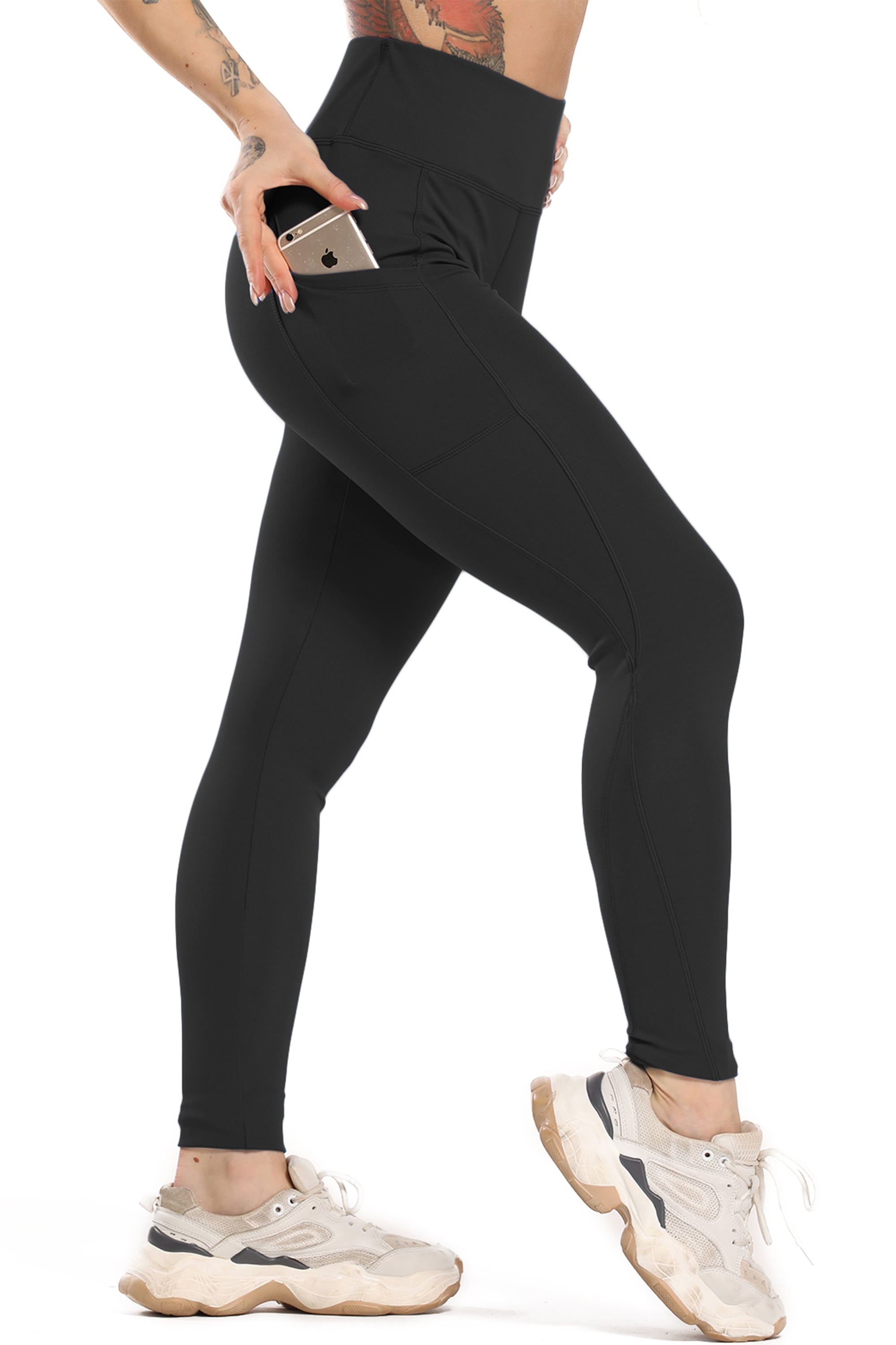 GetUSCart- PHISOCKAT High Waist Yoga Pants with Pockets, Tummy Control Yoga  Pants for Women, Workout 4 Way Stretch Yoga Leggings (Wine, Medium)