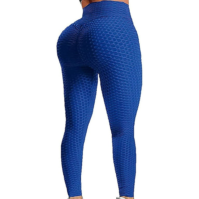 FITTOO Sexy Women Booty Yoga Pants High Waisted Honeycomb Ruched