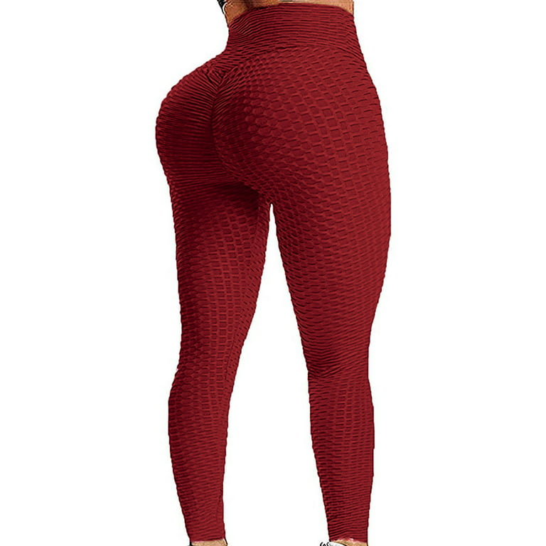FITTOO Women Booty Yoga Pants High Waisted Ruched Butt Lift Textured Tummy  Control Leggings 