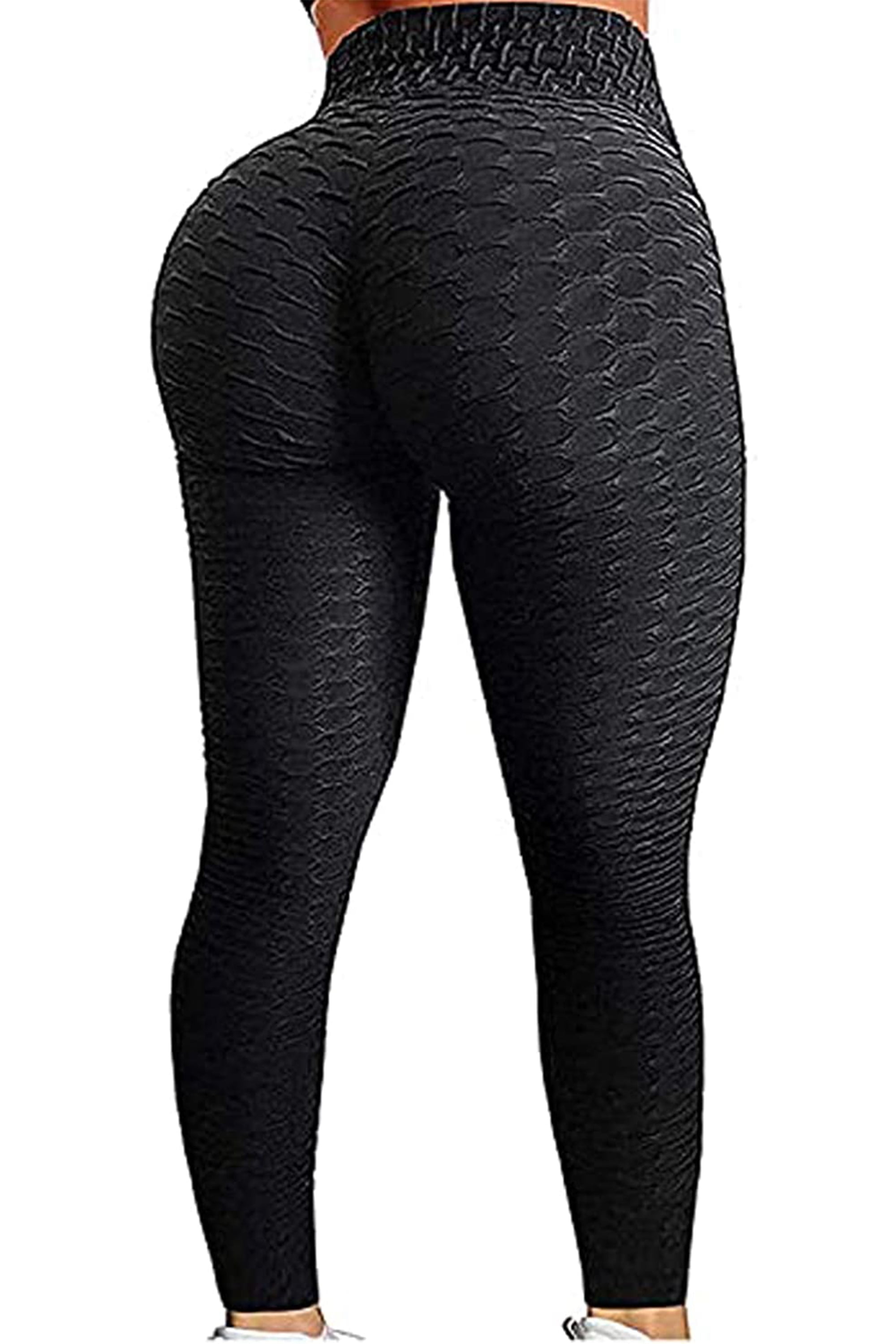 Fittoo Women Booty Yoga Pants High Waisted Ruched Butt Lift Textured Tummy Control Leggings
