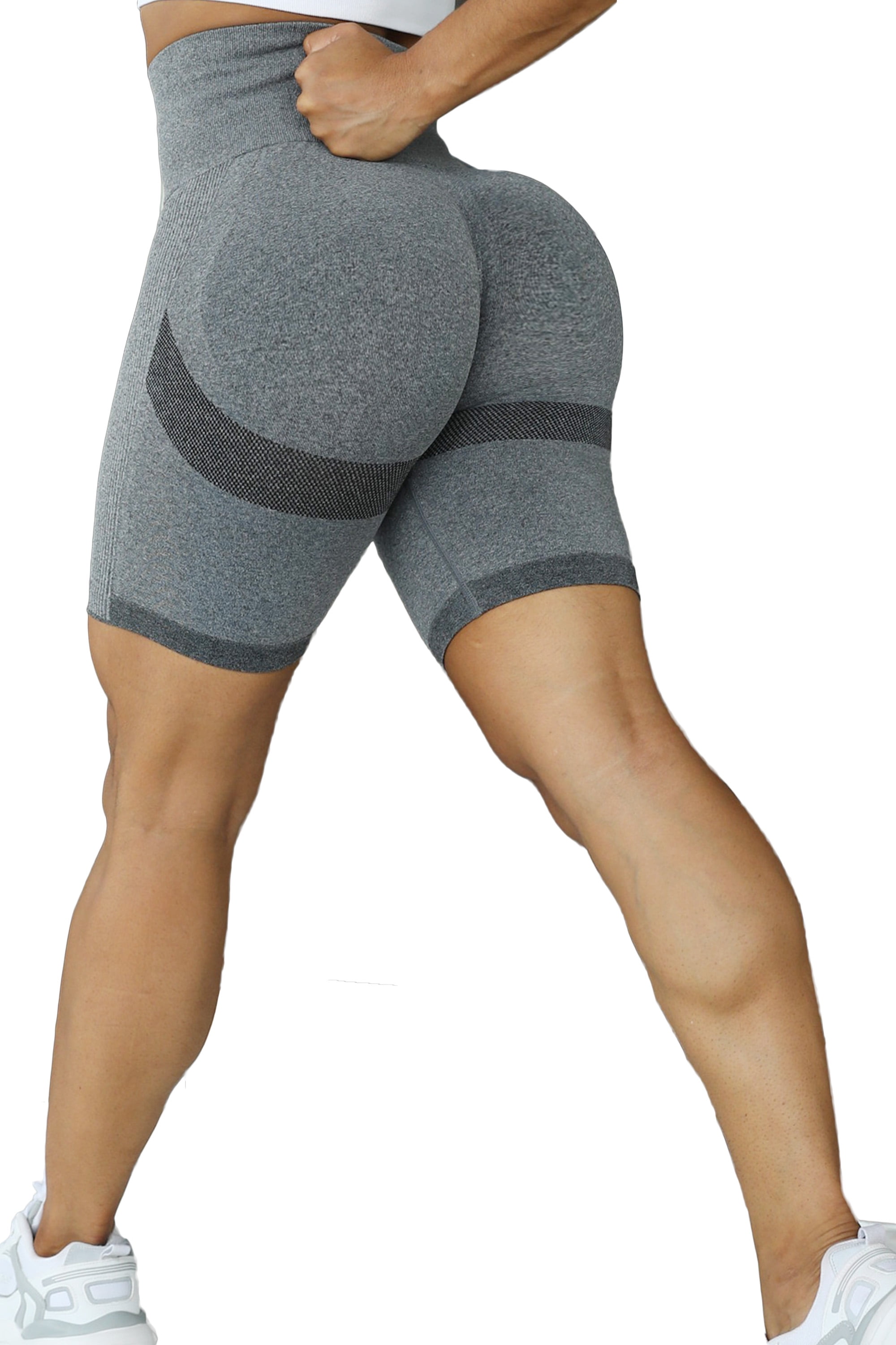 FITTOO Women Seamless Yoga Shorts Smile Contour Butt Lift Yoga