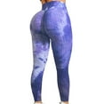 thumbnail image 1 of FITTOO Women Tie Dye Yoga Pants High Waist Ruched Butt Lift Texture Tiktok Leggings, 1 of 6