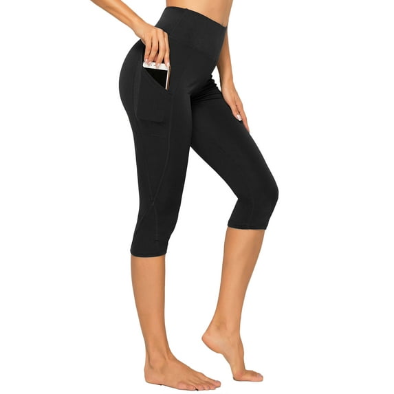 FITTOO Women Yoga Capris High Waist Tummy Control Pockets Workout Running Fitness Leggings Female