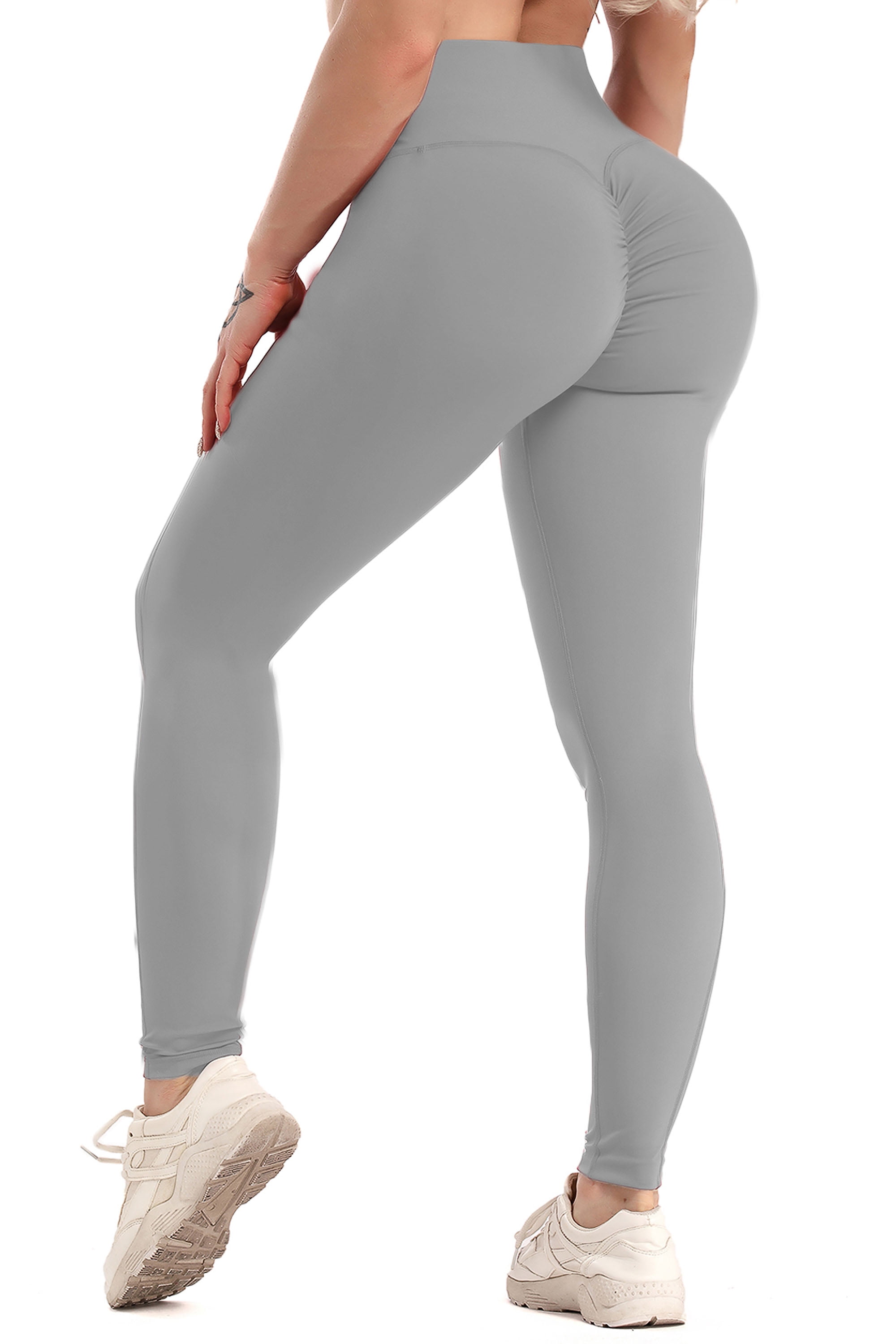 FITTOO Women Yoga Pants High Waist Scrunch Ruched Butt Lifting Workout  Leggings Sport Fitness Gym Push Up Tights