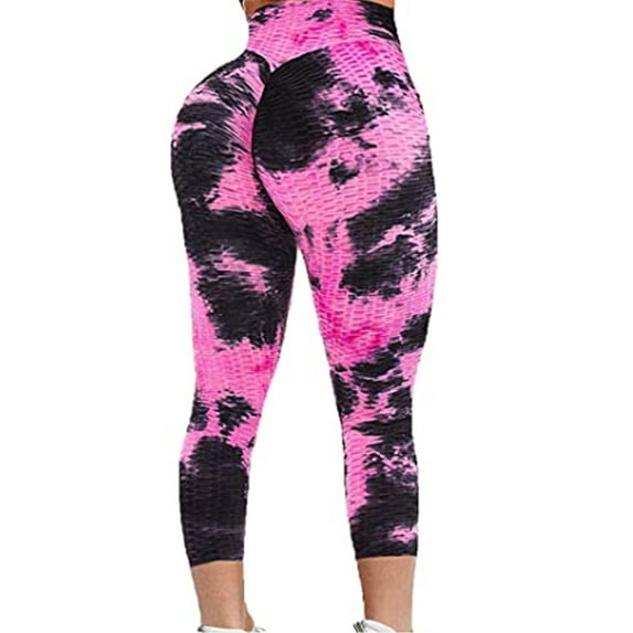 FITTOO Women's High Waist Ruched Butt Lifting Yoga Pants Tummy Control Stretchy Leggings Booty Textured Workout Capris