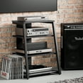 thumbnail image 1 of FITUEYES 4-Tier Wooden AV Component Media Stand Cabinet Open Shelves Media Console, Black, 1 of 4