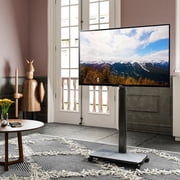 FITUEYES Rolling TV Floor Stand for 32-70 inch Screens, Height Adjustable Mobile Cart with 360  Swivel Wheels, Holds up to 88 lbs, Black