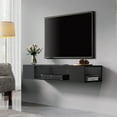 thumbnail image 1 of FITUEYES Black Wall Mounted Media Console Floating TV Stand Component Shelf, 1 of 10