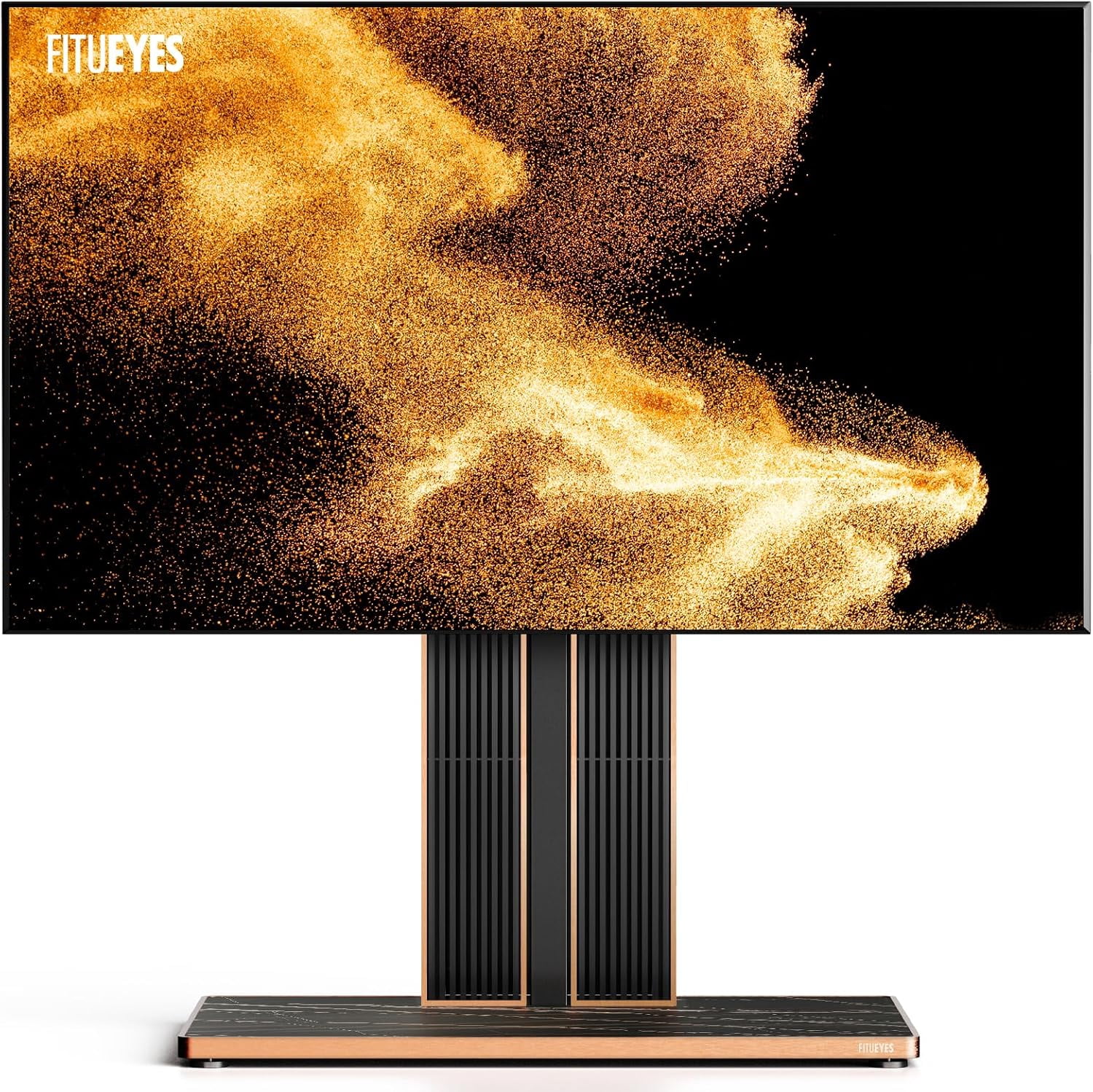 FITUEYES Cantor Series Floor TV Stand for 75–100 Inch TVs, Black, Cable Storage