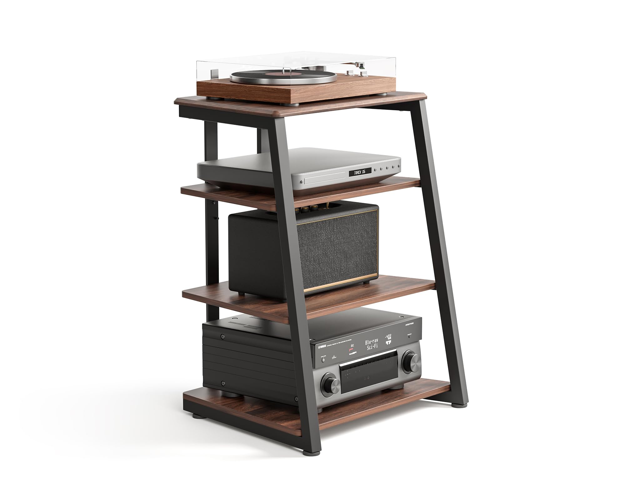 FITUEYES Design 4-Tier AV Media Stand Corner Shelf for Record Player ...