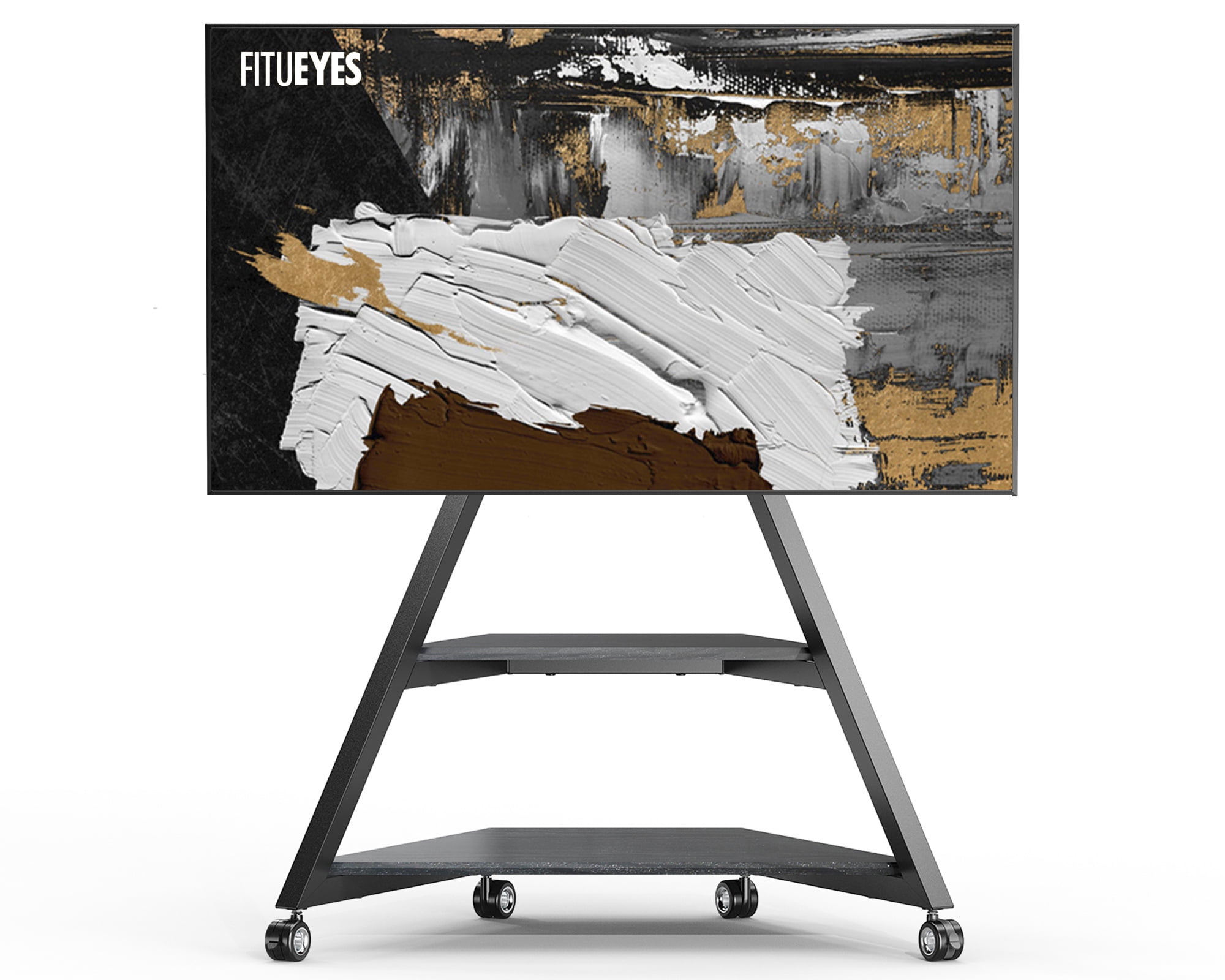 FITUEYES Design Corner TV Stand with Wheels for 5588 Inch TV, Rolling