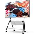thumbnail image 1 of FITUEYES Design Mobile TV Stand for 55 60 65 75 78 Inch TV, Rolling TV Stand with Wooden Storage Shelves, Suitable for Living Room, Office and More, Collector Series., 1 of 5