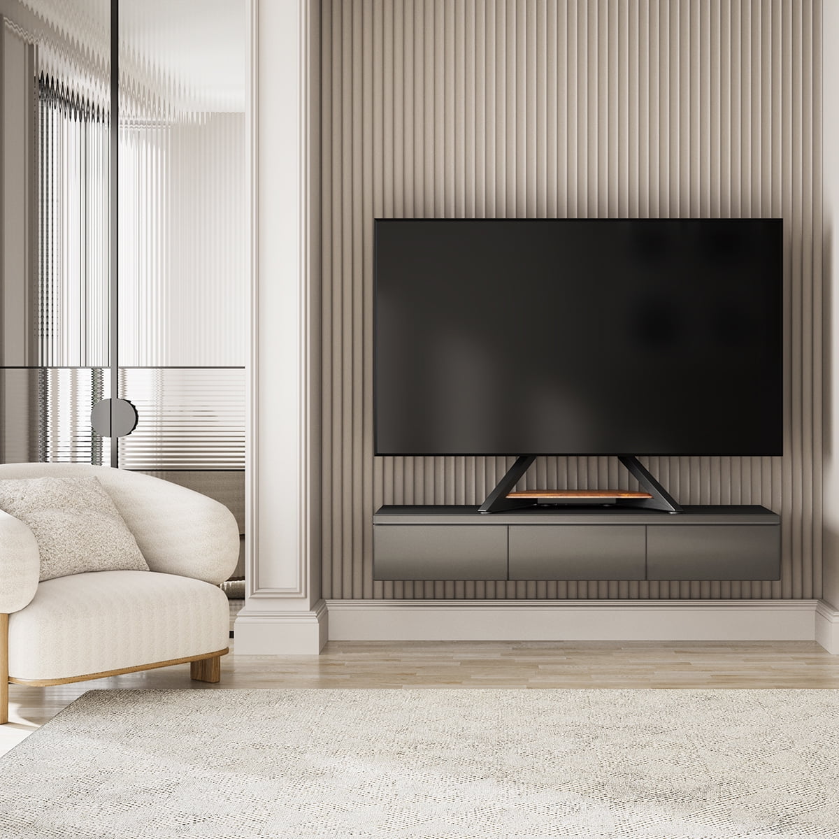 FITUEYES Design Universal Tabletop TV Stand for 5585 Inch TV, Height