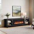 FITUEYES Farmhouse Fireplace TV Stand with 36" Electric Fireplace for ...