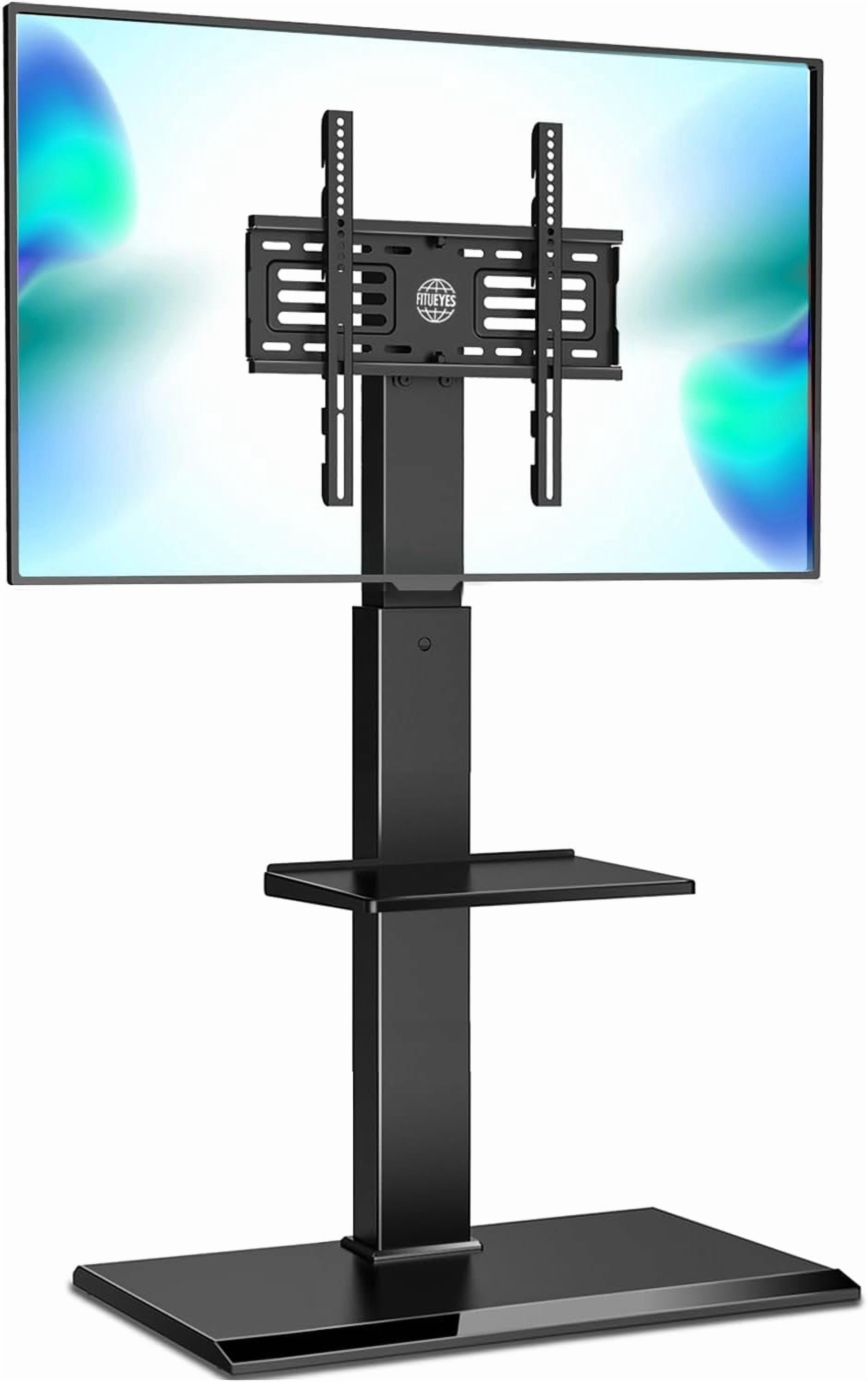 FITUEYES Floor TV Stand for 32–65 Inch TVs, Black, Swivel Mount, Height Adjustable, Iron Base