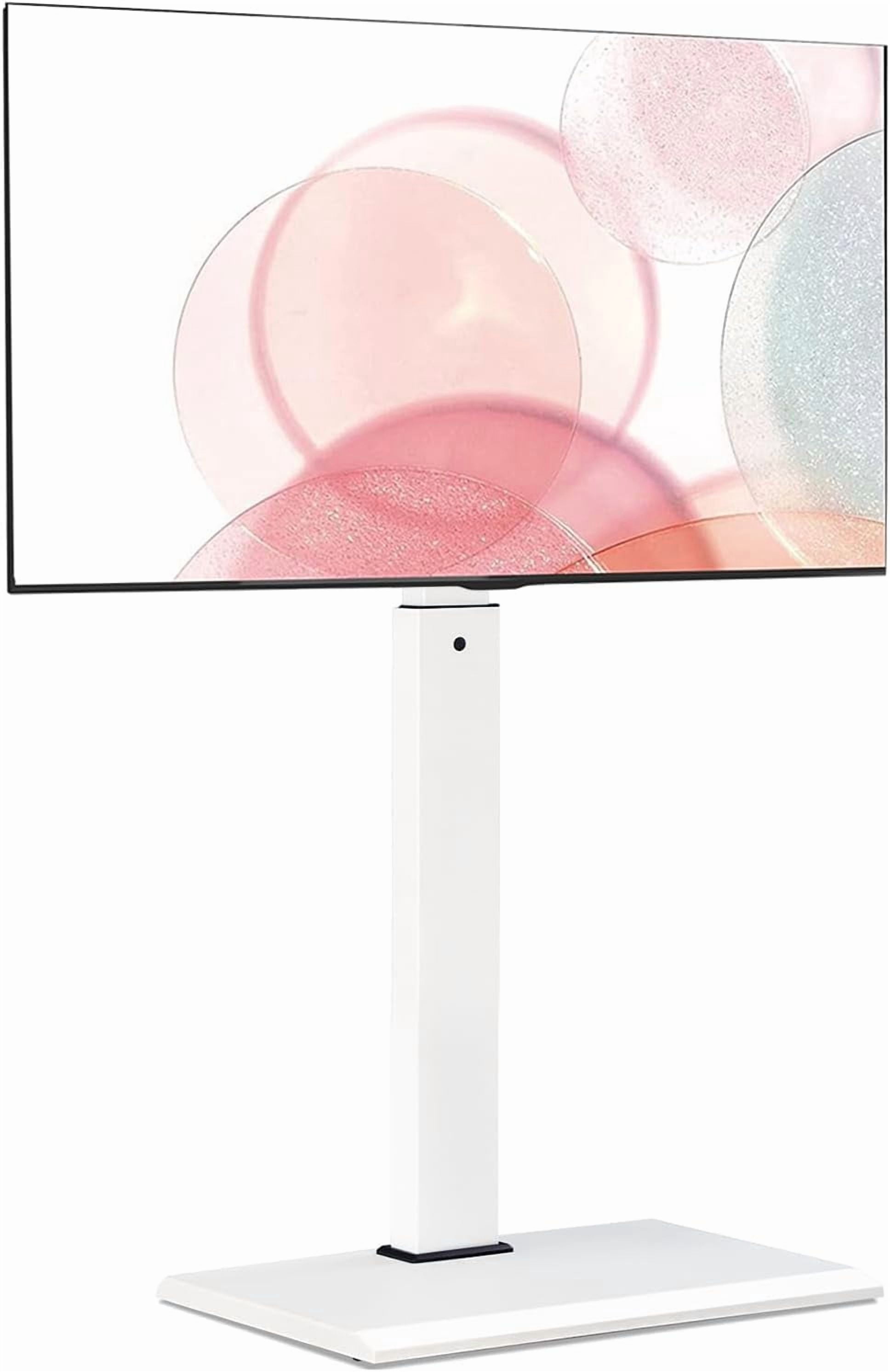 FITUEYES Floor TV Stand for 32–65 Inch TVs, White, Swivel Mount, Height Adjustable, Iron Base